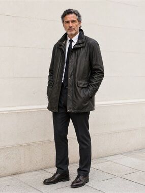 Danier Mens M Black Leather Jacket Thinsulate Insulation & Quilted Plaid medium